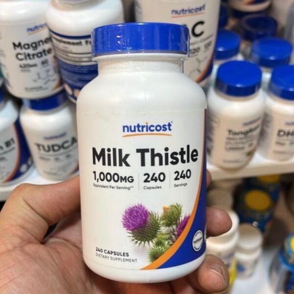 پاکسازی کبد عصاره خارمریم میلک تیستل نوتریکاست Nutricost Milk Thistle Capsules