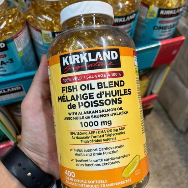 سافت ژل روغن ماهی-۱۰۰۰ ترکیبی فیش اویل بلند کیرکلند 400 عددی